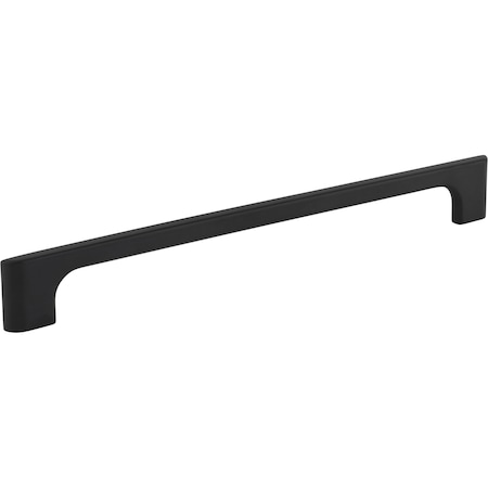 224 Mm Center-to-Center Matte Black Asymmetrical Leyton Cabinet Pull